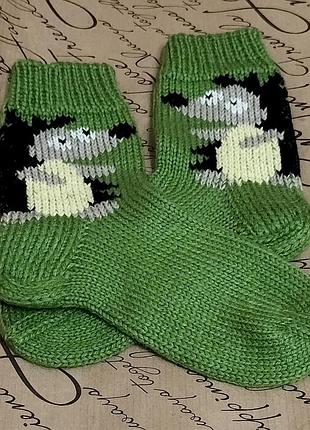 Носки вязанные с вышивкой 40-41
