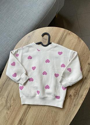 Утеплена кофтинка на дівчинку h&m / світшот для дівчинки
