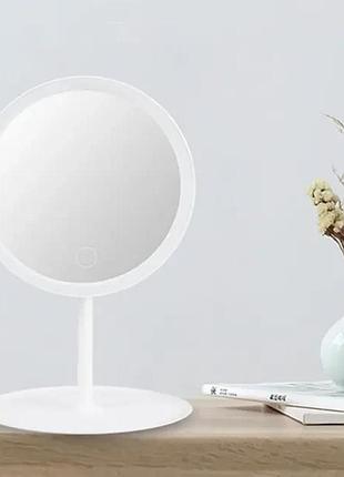Дзеркало для макіяжу, дзеркало косметичне з led з яскравим лід підсвічуванням, вбудованим акумулятором, біле