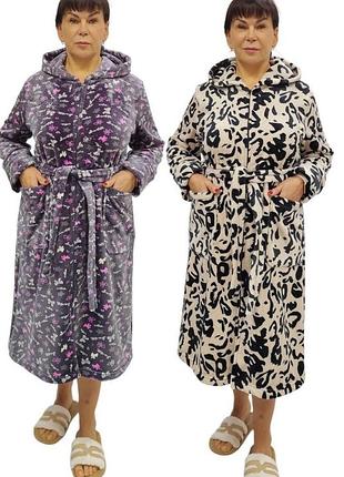 Халат теплий махровий жіночий великого розміру