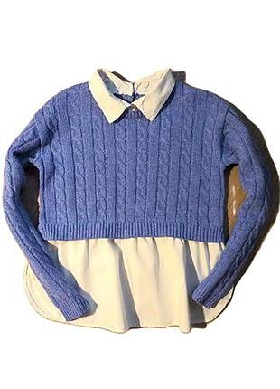 Свитер имитация с жгутами на 9-10роков рост 140