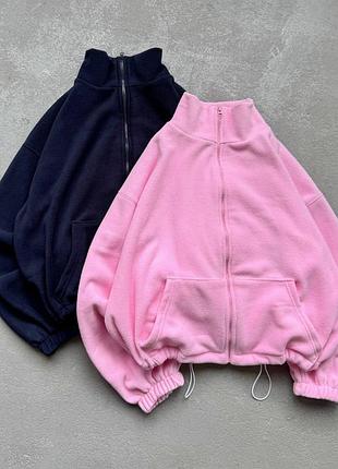 Эффектная теплая флисовая зепка с затяжками кулиской