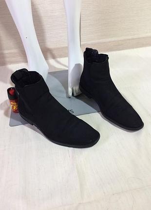 Женские черные демисезонные ботинки челси на широкую ногу