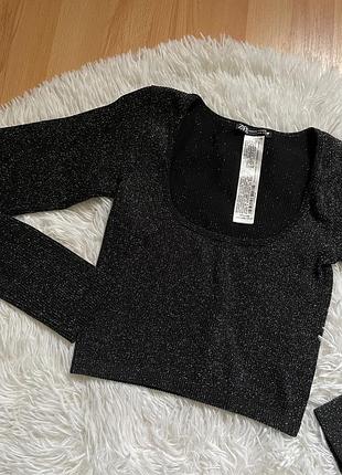 Чорний лонг zara блискучий