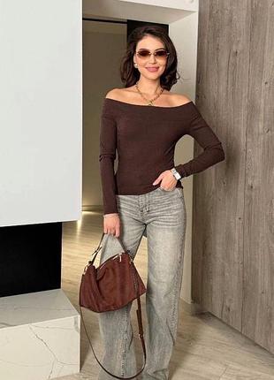 Лонгслів із відкритими плечами