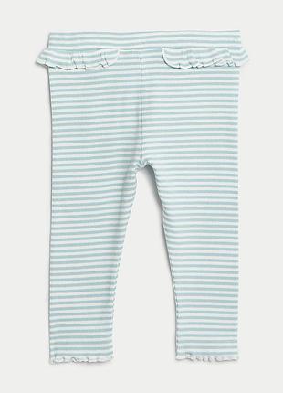 Лосини в рубчик з оборкою 9-12 міс. легінси
