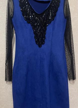 Сукня замшева - електрик 46, м