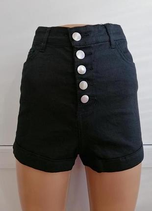 Шорты черные стрейч короткие