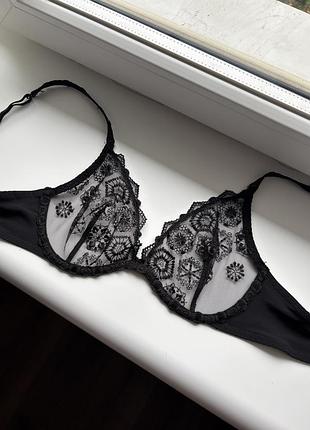 Вишуканий бра ліф топ з мереживом сіточка