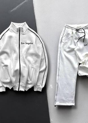 Спортивный костюм женский / мужской белый осенний весенний летний