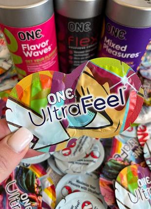 Презервативи one ultrafeel 2 в 1 ультратонкий презерватив + лубрикант 2 мл сша ультрафіл