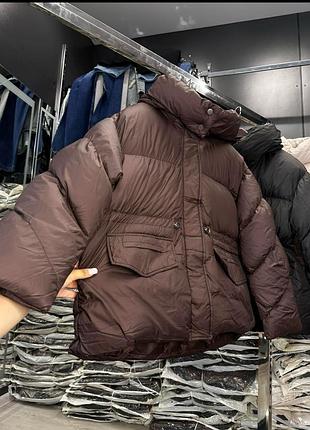 Стильний пуфер куртка пуховик зимовий на кулісці в наявності останні розміри
