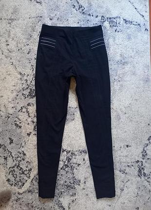 Брендовые черные утягивающие штаны леггинсы скинни с высокой талией c&a, 12 размер.
