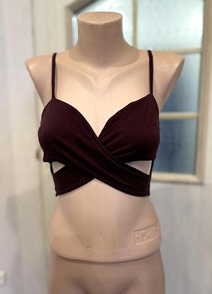 Bershka трикотажний топ розміру м