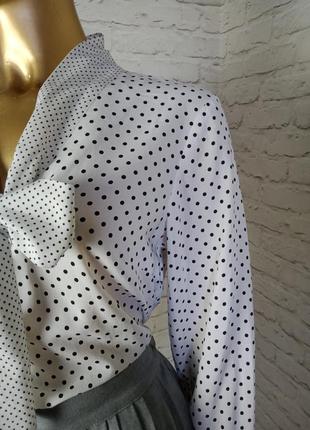 Блуза из вискозы в горошек р.10-12 (м-л)5 фото