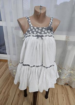 Майка топ с вышивкой хлопок м л хл