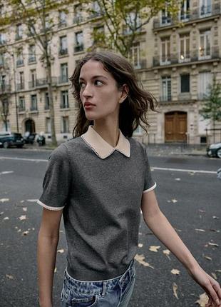 Поло з короткими рукавами та мереживом