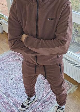 Мужской костюм на змейке с капюшоном качественный флис 46-56 р-р