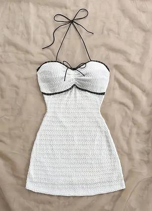 🥰 текстурна міні сукня з завʼязкою shein m