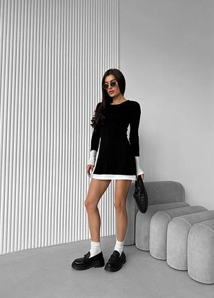 Короткое черное платье 😍