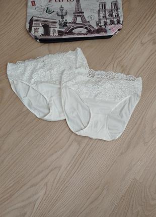 Хлопковые трусики с кружевом новые xl -xxl