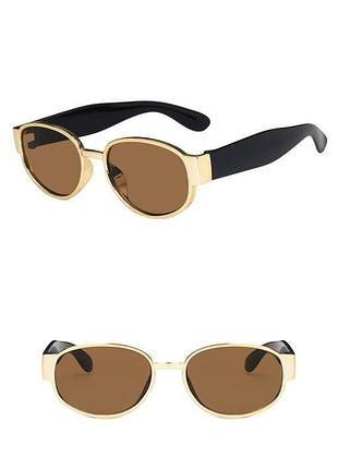 Модные солнцезащитные очки коричневые ретро очки новый но с дефектом очки 7021