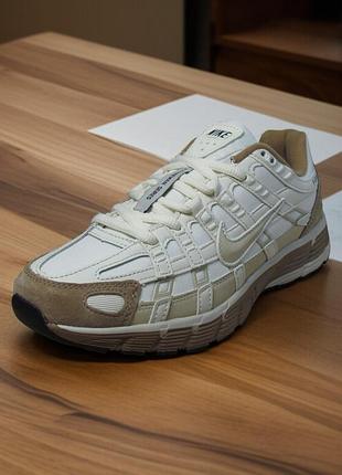 Кроссовки nike р6000, кроссовки утепленные бело-коричневые (0331)