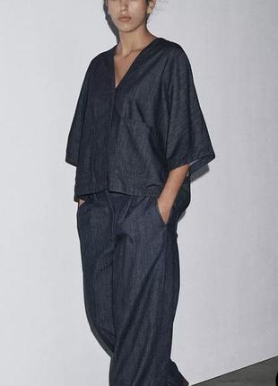 Zara  вільна джинсова сорочка