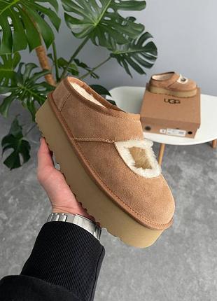 Распродажа замшевые угги на платформе ugg bea mary jane chestnut platform