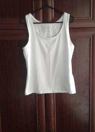 Белая хлопковая майка с широкими бретелями , майка алкоголичка primark cares