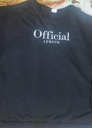 Світшок чорний оверсайз з написом 48/l