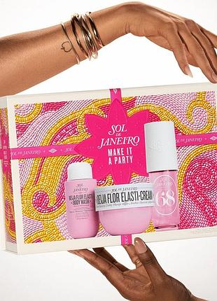 Подарунковий набір sol de janeiro аромат cheirosa 68 еласті-крем 150мл | парфумований міст 90мл | гель для душу 90мл