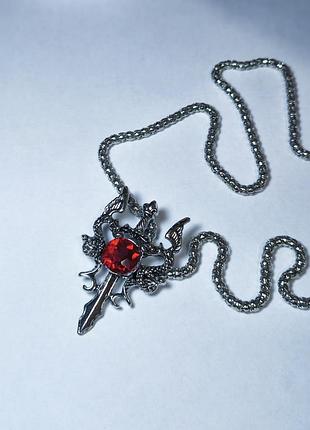 Жіноче кільє «дракон» у готичному стилі