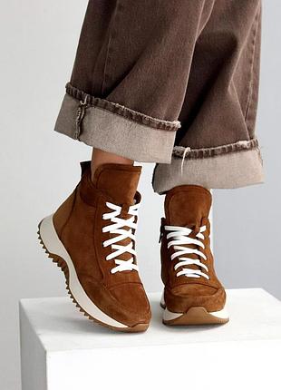 Ботинки женские зимние замшевые