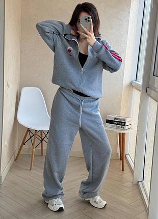 Стильный женский костюм трехнитка на флисе mia-267