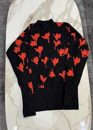 Женский черный свитер с узором hugo boss 50449785;965