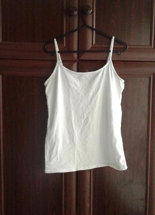 Белая хлопковая майка на тонких бретелях primark