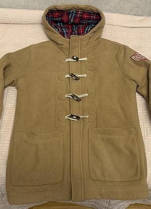 Флисовое полу пальто куртка дафлкот с капюшоном old navy м размер