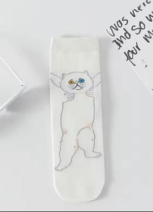 Тренд стильные женские носки качественные носки аксессуар для подарка кот котик