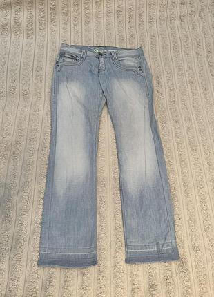 Винтаж джинси прямі bootcut на низькій посадці з вишивкою у2к ретро стиль 90-х