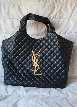 Кожаная сумка шоппер