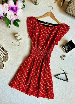 Літнє шифонове плаття, жіноче шифонове плаття у квіточку, літнє плаття zara mango h&m asos