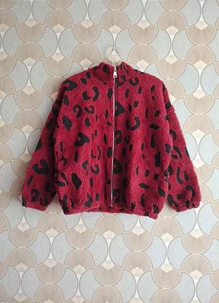 Куртка без підкладки 30% вовни в анімал принт, модель sweetissima