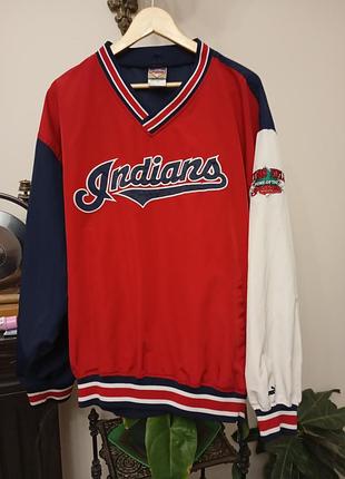 Куртка ветровка винтаж cleveland indians xl