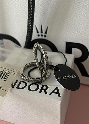 Оригинальные серьги сережки гвоздики круг большой с камнями оригинал пандора pandora