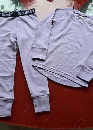 Mckinley термо комплект реглан лонгслив лосины кальсоны девочке 3-4-5 л  98-104-110 см шерсть мериноса