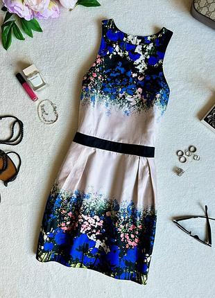 Жіноче плаття у квітах спідниця у формі тюльпана, жіноче плаття бавовна, літнє плаття в кольорах zara mango asos