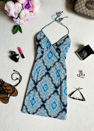 Яскраве жіноче літнє бавовняне плаття h&m, літній сарафан із візерунками,