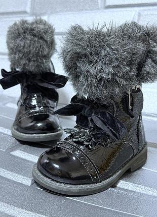 Сапоги для девочки 21 размер (13 см стелька) next лаковые кожаные детские демисезон натуральная кожа