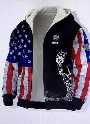 Ого-го какой размерчик тёплая зимняя куртка бомбер с капюшоном большой размер , мужская курточка батал 7xl